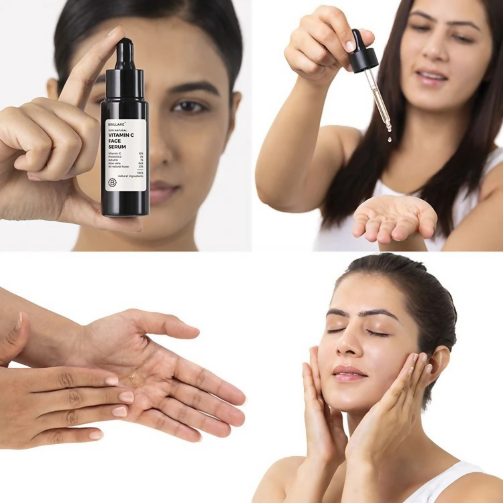 Brillare 10% Vitamin C Face Serum & Vitamin C Powder Face Wash - Dista