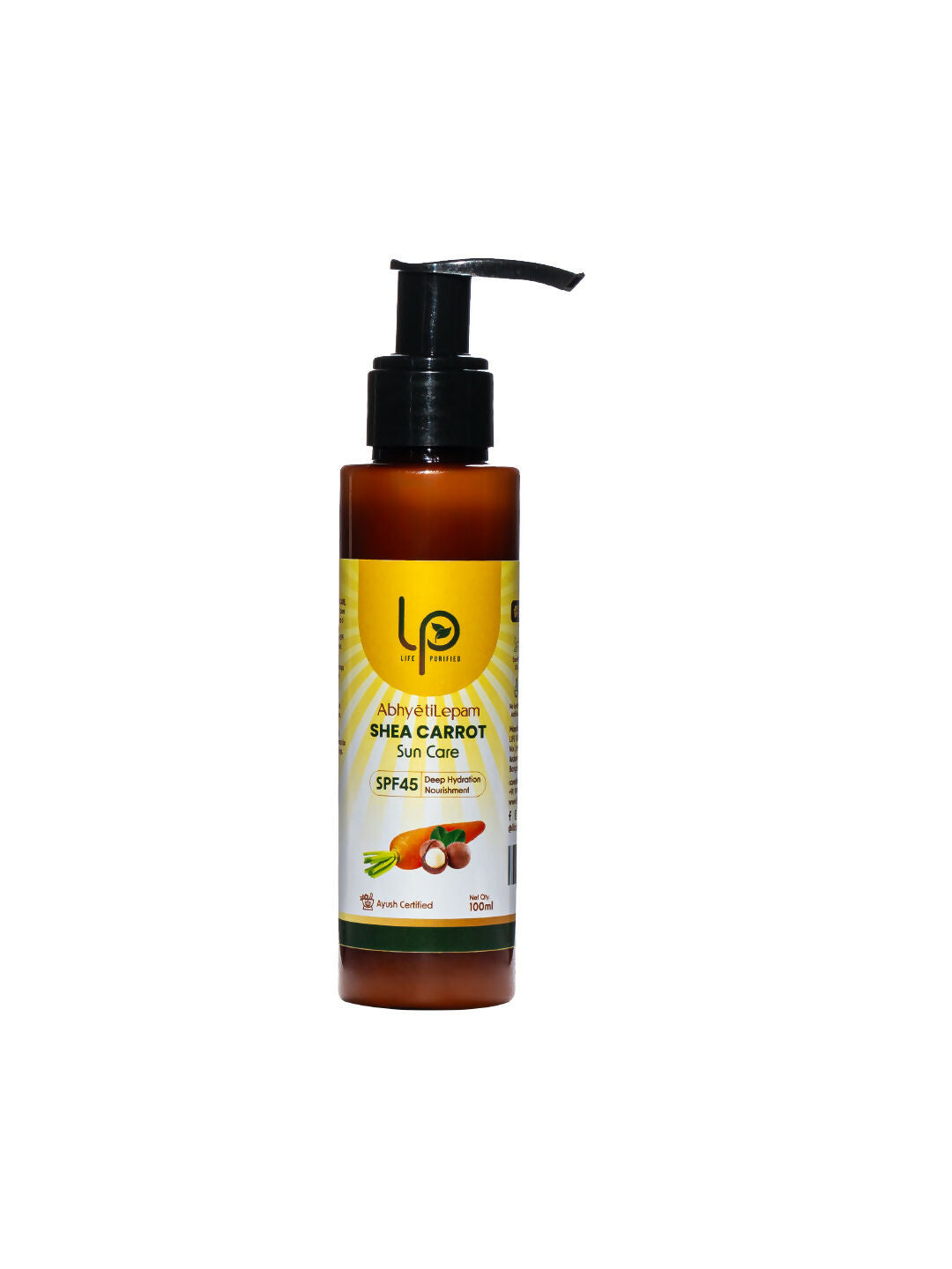 Life Purified Abhyetilepam Shea Carrot Sun Care SPF 45 Pa++++ - Distacart