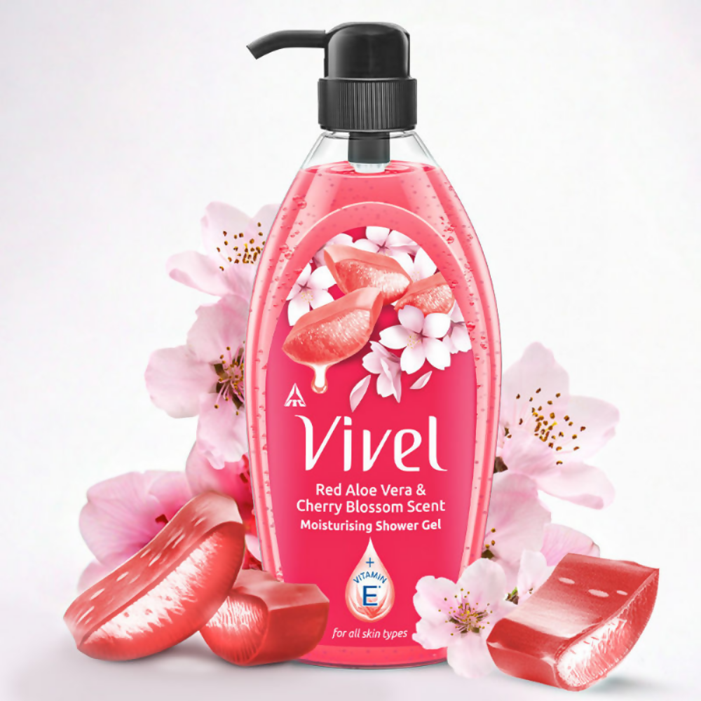 Vivel Red Aloe Vera & Cherry Blossom Scent Moisturizing Shower Gel - Distacart
