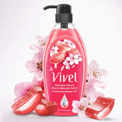 Vivel Red Aloe Vera & Cherry Blossom Scent Moisturizing Shower Gel - Distacart
