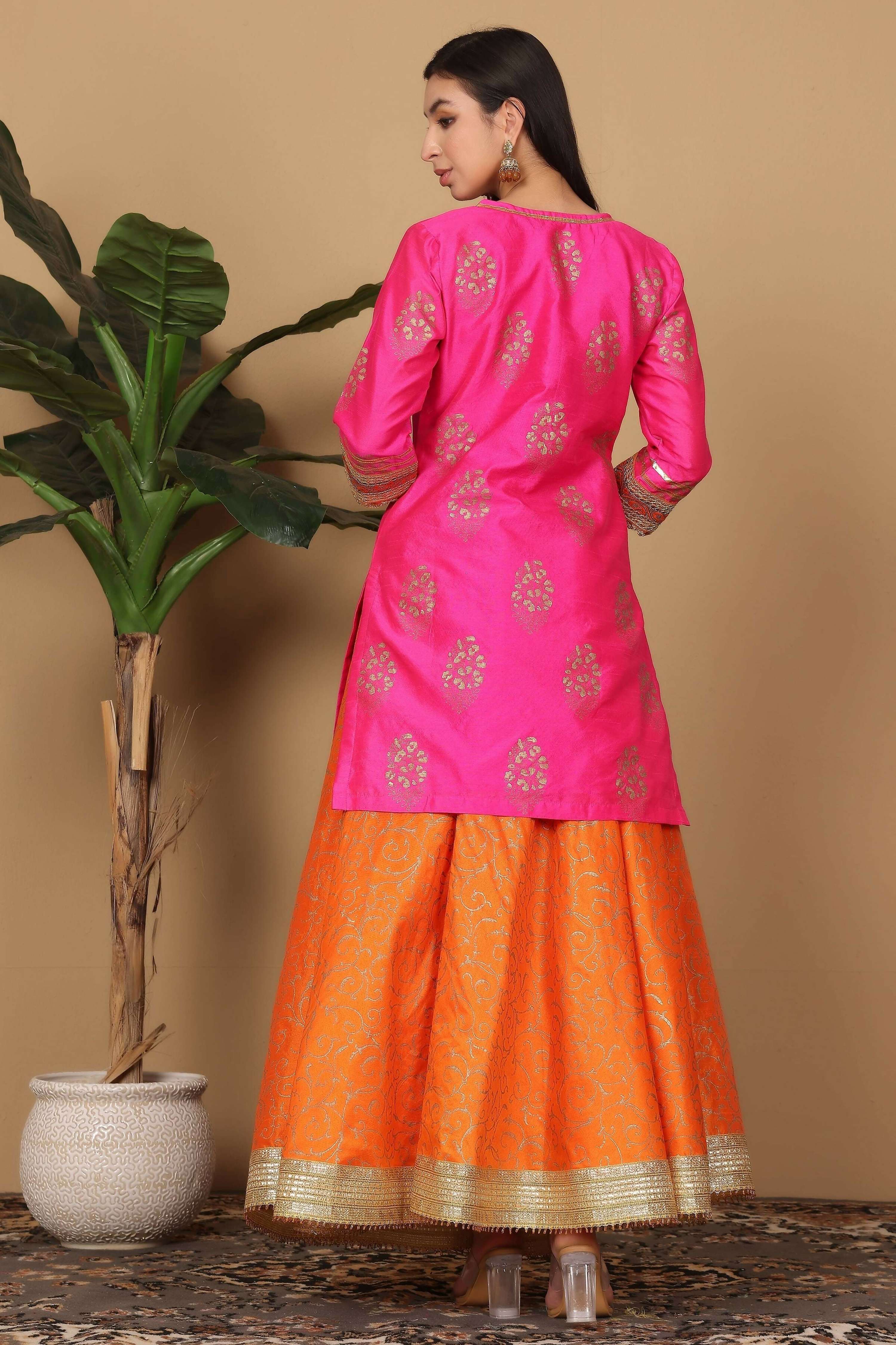 Joban Fashion Pink Silk Lehenga Set