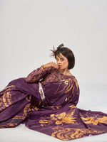 Thumbnail for Vastranavya Wine Satin Silk Elegant Printed Saree with Unstitched Blouse - Distacart