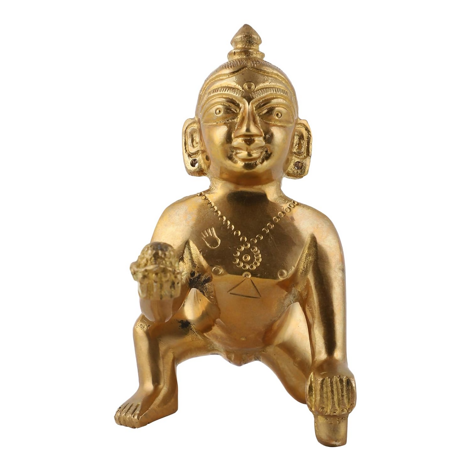 UAPAN Brass Laddu Gopal Gold - 8 cm - Dista