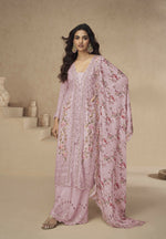 Thumbnail for Anaita Rani-Pink Chinon Readymade Suit with Embroidery Sequence Work - Distacart