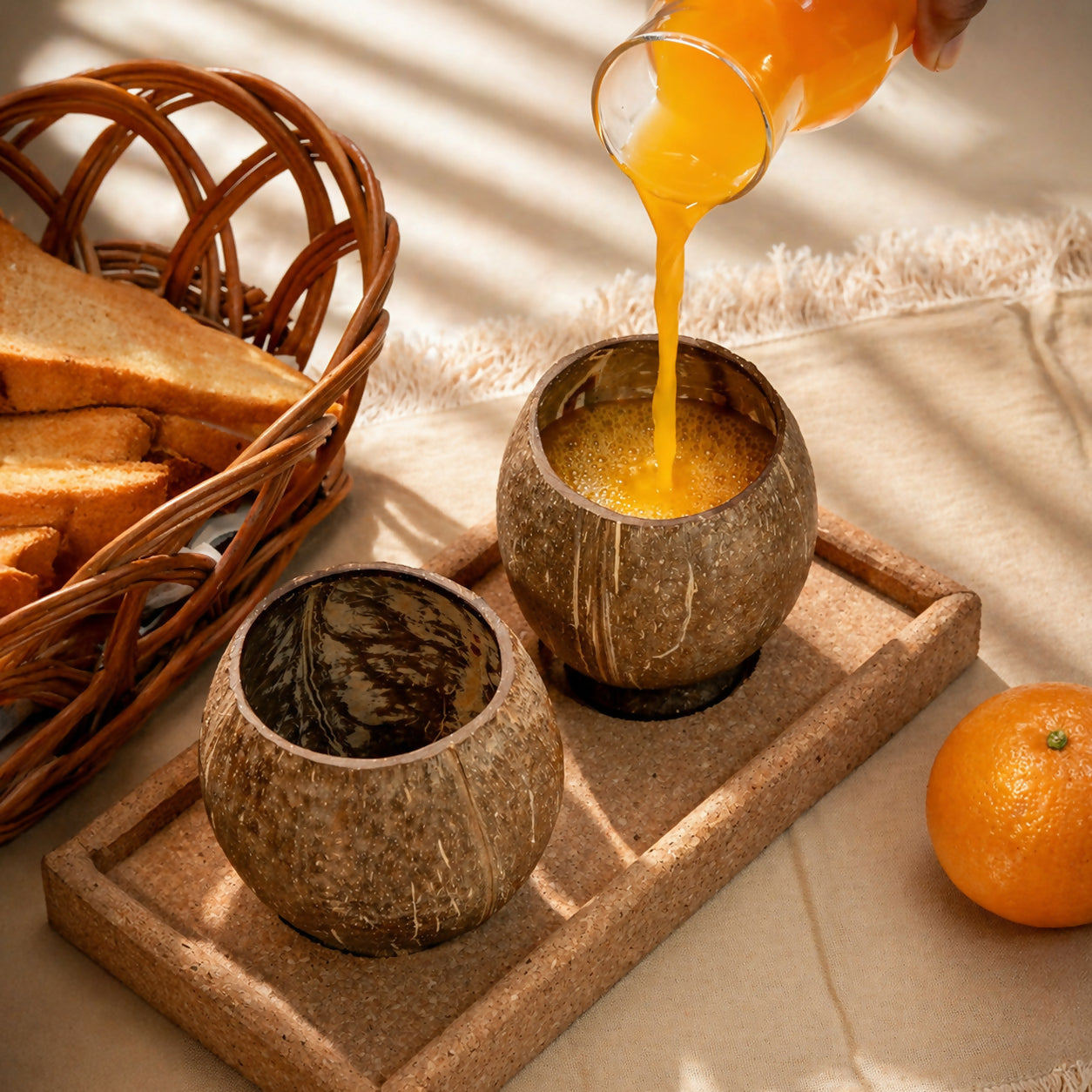 Thenga Handmade Large Coconut Shell Cups - Dista