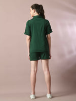 Thumbnail for Myshka Women's Green Solid Regular Fit Shirt - Distacart