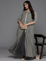 Thumbnail for Ahalyaa Women's Traditional wear Ethnic Dress - Grey - Distacart