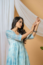 Thumbnail for Joban Fashion Blue Tie & Dye Kurta Pant Set - Distacart