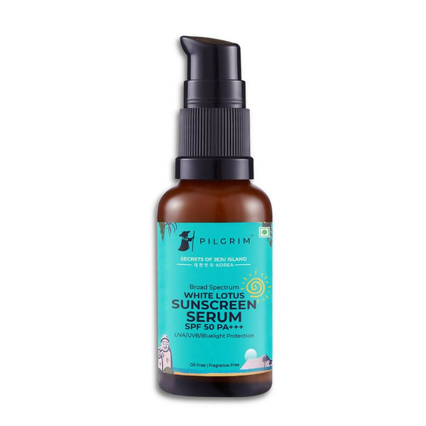Pilgrim White Lotus Sunscreen Serum SPF 50 PA+++ - Distacart