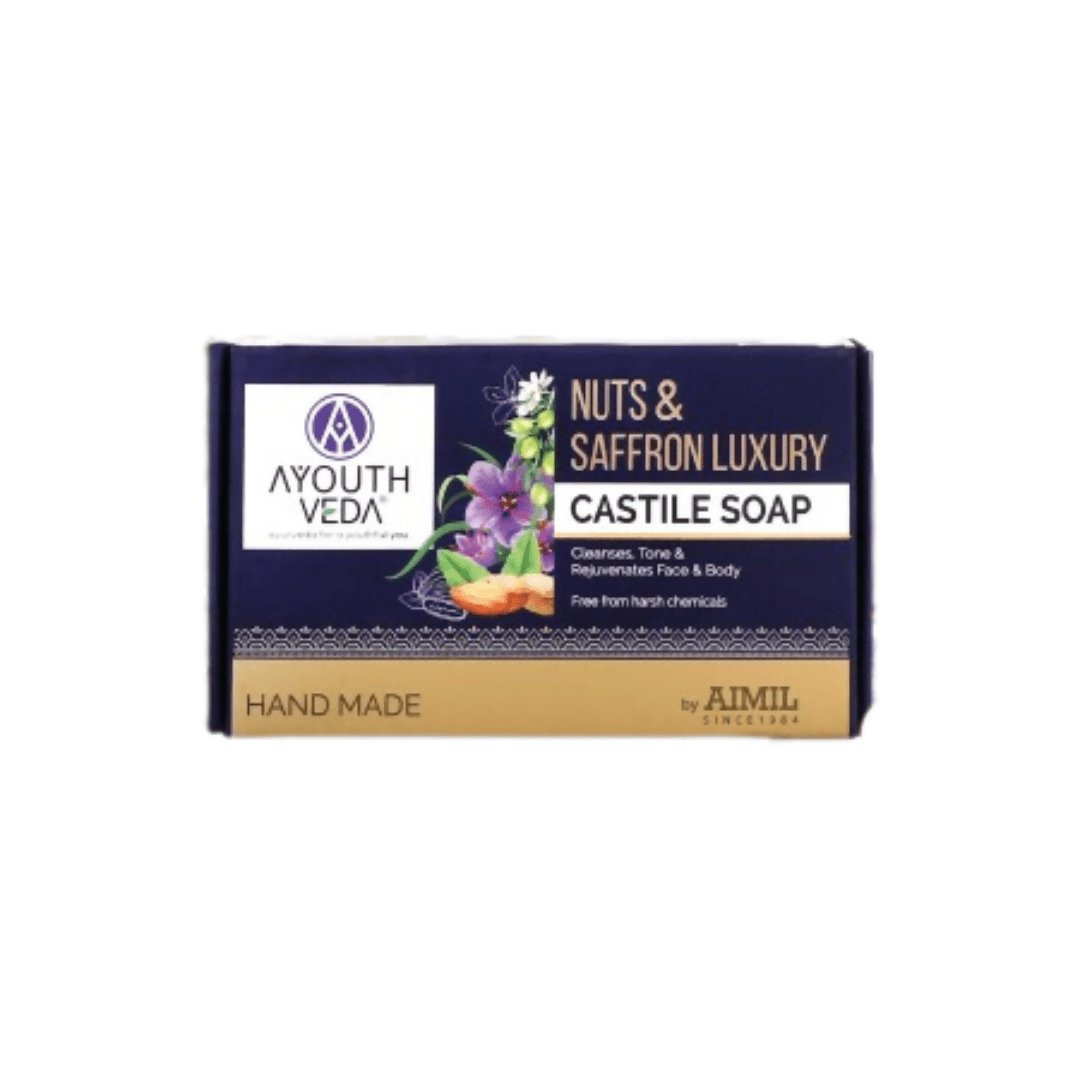 Ayouthveda Nuts & Saffron Luxury Handmade Castile Soap - Distacart