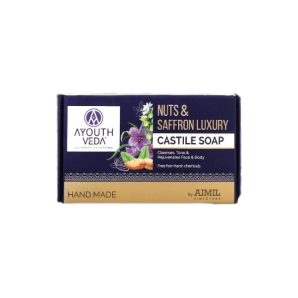Ayouthveda Nuts & Saffron Luxury Handmade Castile Soap - Distacart