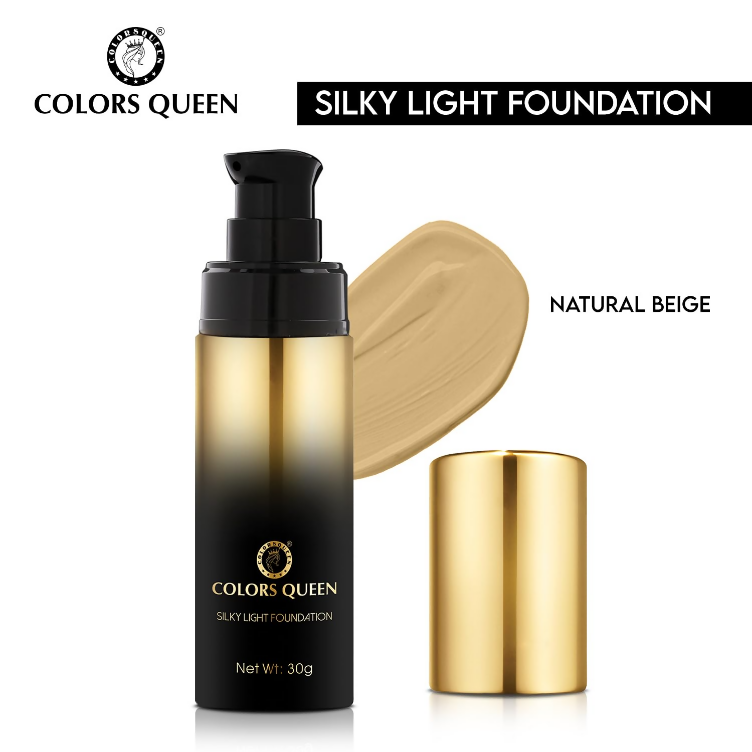 Colors Queen Silky Light Foundation - 03 Natural Beige - Distacart