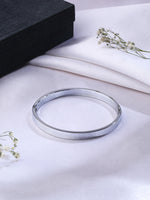 Thumbnail for NVR Men's Set of 2 Gold & Silver Metal Brass-Plated Interlock Kada Bracelet - Distacart