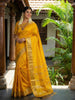 Anaita Yellow Silk Saree With Blouse Piece - Distacart