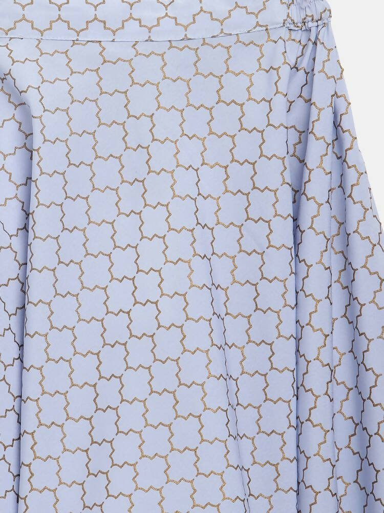 Ahalyaa Blue Crepe Printed Kids Kurta With Harem Pants For Girls - Distacart