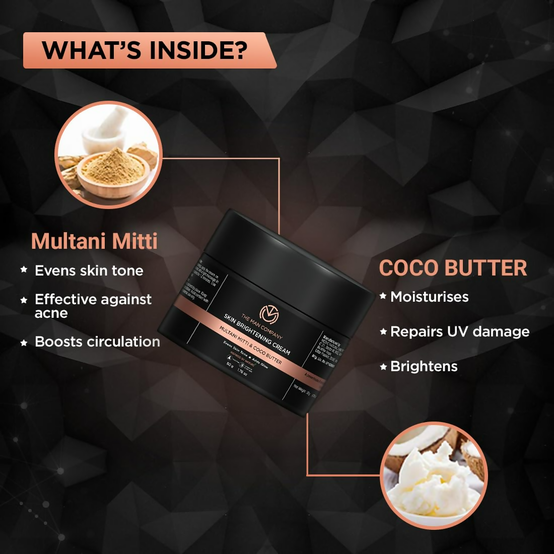 The Man Company Skin Brightening Cream Multani Mitti - Distacart