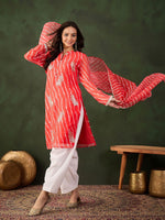 Thumbnail for Sangria Embroidered Kurta & Palazzo With Dupatta