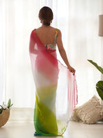 Thumbnail for Mitera Ombre Dyed Embroidered Saree - Distacart