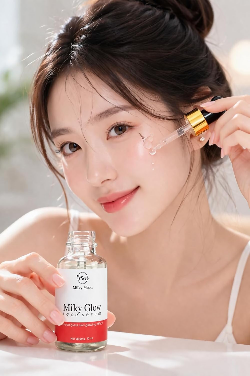 Milky Moon Glow Face Serum, Korean Glass Skin Glowing Effect, Brightens Skin, Deep Hydration - Dista