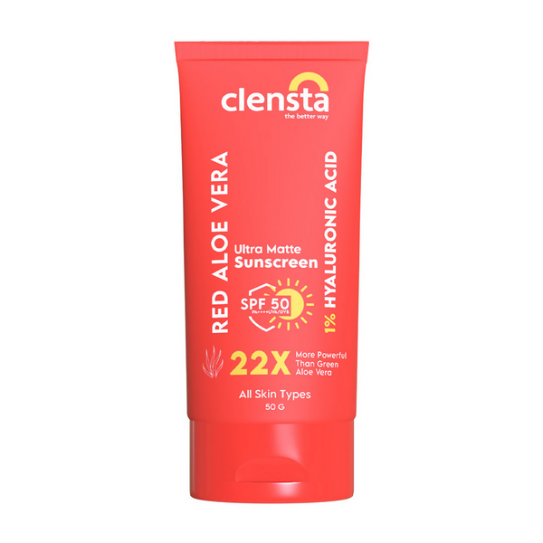 Clensta Red Aloe Vera Ultra Matte Sunscreen SPF 50 - Distacart