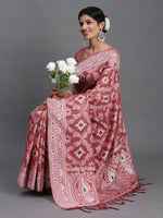 Thumbnail for Astita Linen Cotton Peach Saree