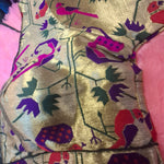 Thumbnail for Kia Fashions Bottle Green Jacquard Weave Multi Color Paithani Readymade Blouse - Distacart