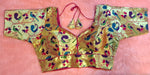 Thumbnail for Kia Fashions Hot Pink Jacquard Weave Multi Color Paithani Readymade Blouse - Distacart