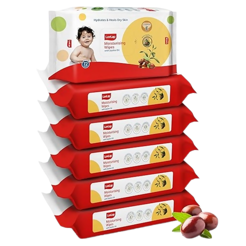LuvLap Moisturising Wet Wipes without Lid - Jojoba Oil - Distacart