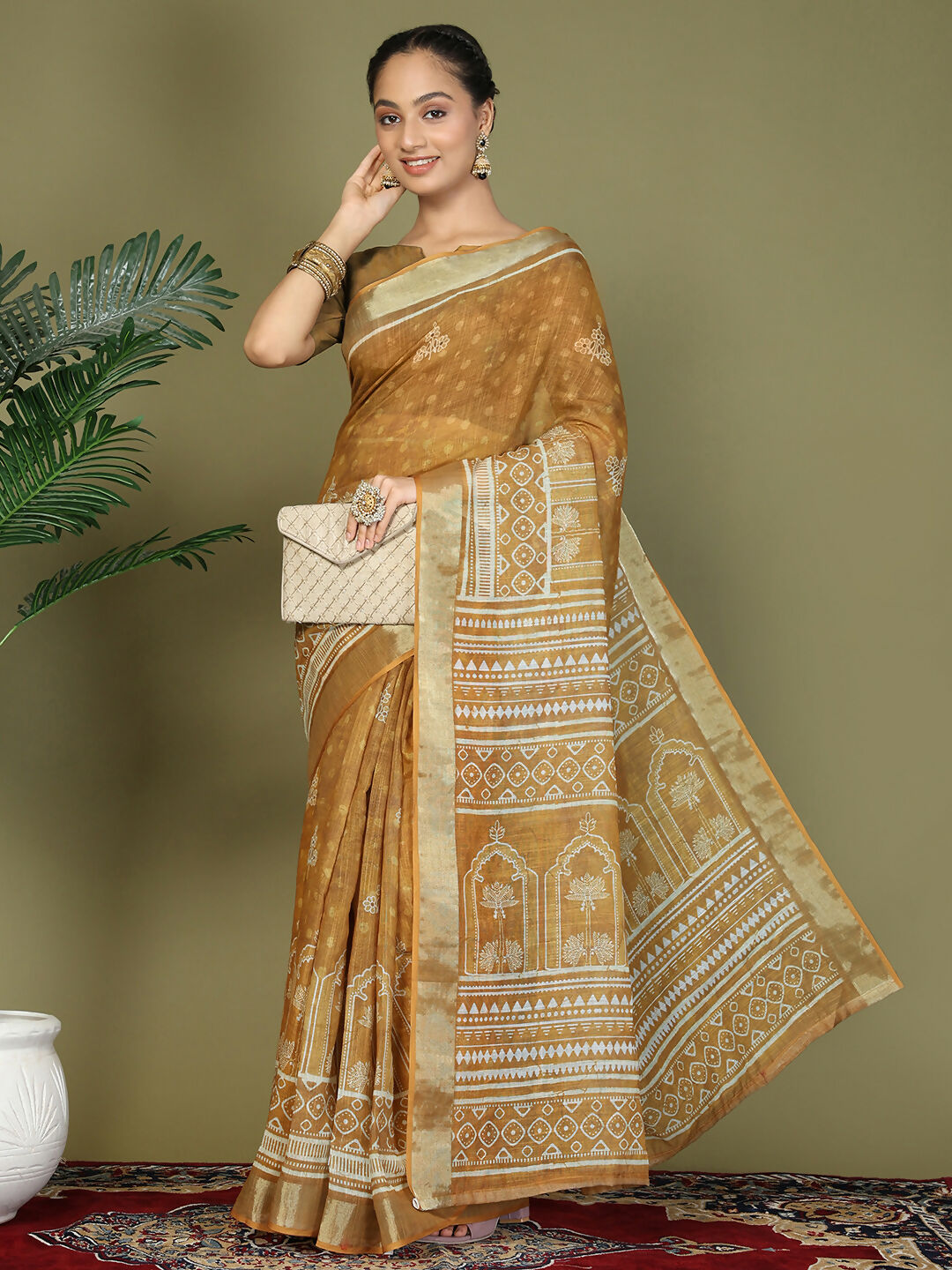 Astita Cotton Golden Saree