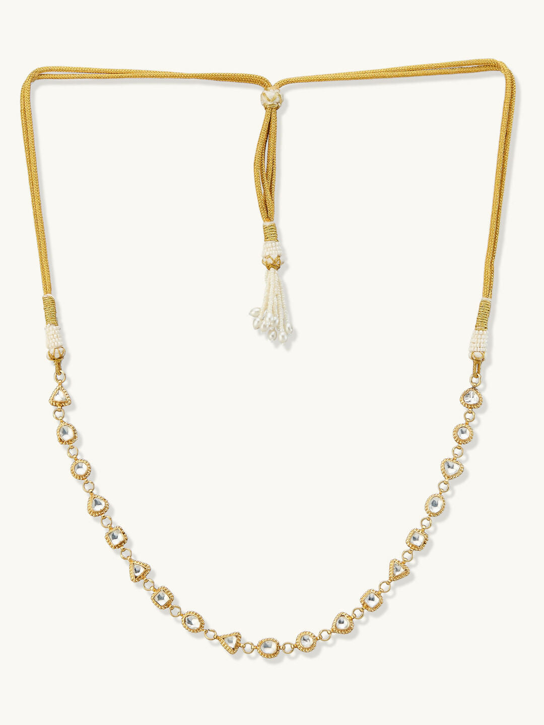 Nuyug 22K Gold-Plated Kundan & Pearl Studded Matha Patti Head Jewellery