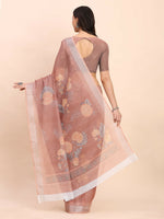 Thumbnail for Astita Linen Cotton Brown Saree