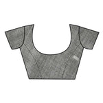 Thumbnail for Very Much Indian Handloom Pure Cotton Saree With Sleek Border - Grey - Distacart