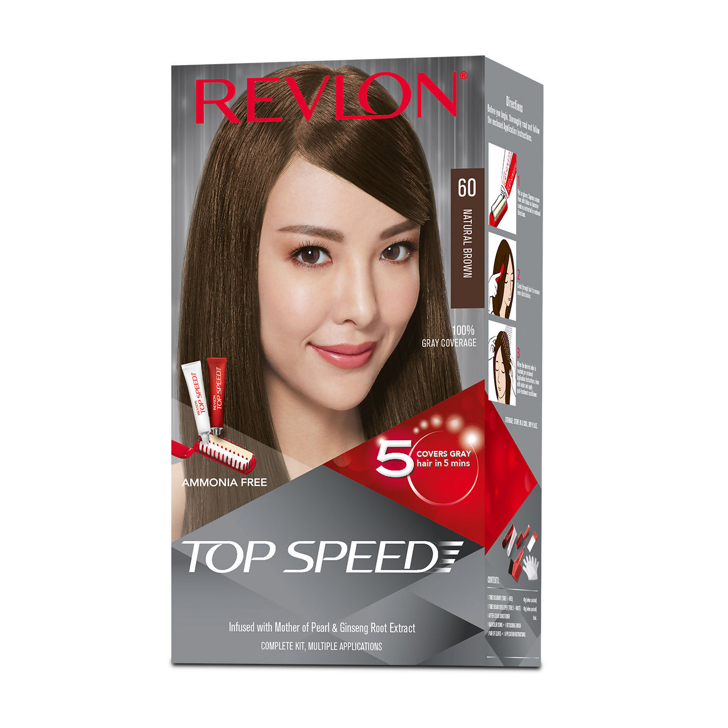 Revlon Top Speed Hair color Women - Natural Brown 60 - Distacart