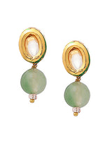 Thumbnail for Ruby Raang Green Aventurine & Kundan Necklace with Studs