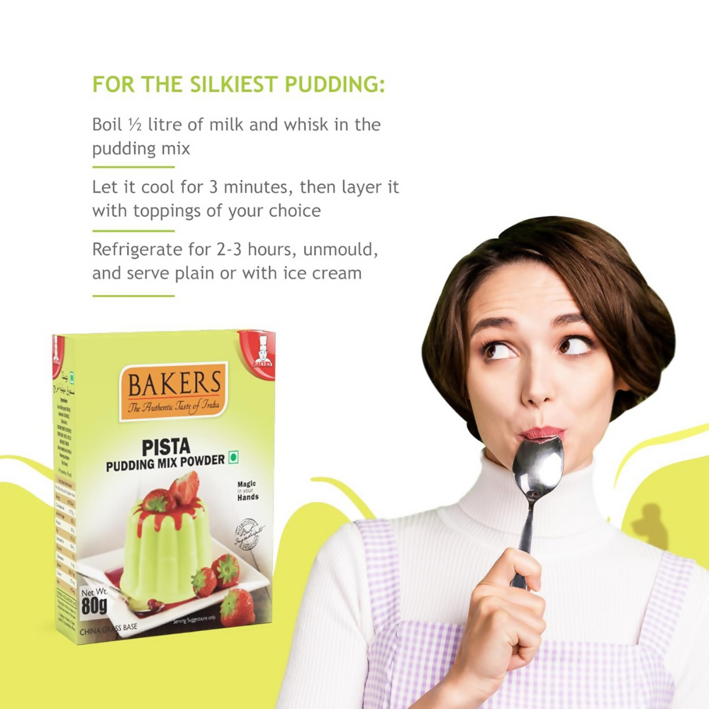 BAKERS Premium Pudding Mix - Pista Flavor - Dista