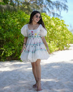 Thumbnail for The52 Women's Gorgeous Pure Cotton Fabric Puff Sleeve with Flare Dress - Distacart