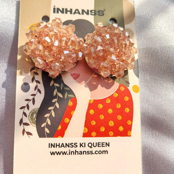 Inhanns Small Statement Studs Earrings - Peach - Distacart