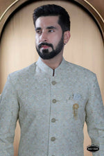 Thumbnail for Joban Fashion Men's Blue Base Georgette Kurta with Pyjama - Distacart