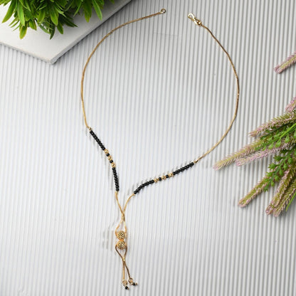 AanyaCentric Gold Plated Short Mangalsutra Set with Earrings - Distacart