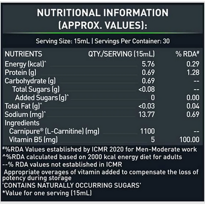 MuscleBlaze Liquid L Carnitine Lime - Distacart