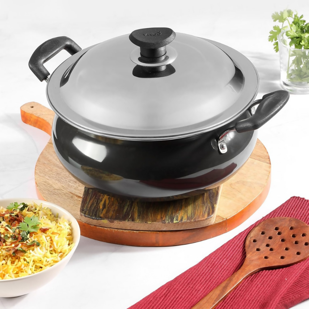 Vinod Black Pearl Hard Anodised Non Stick Handi with Lid - Dista