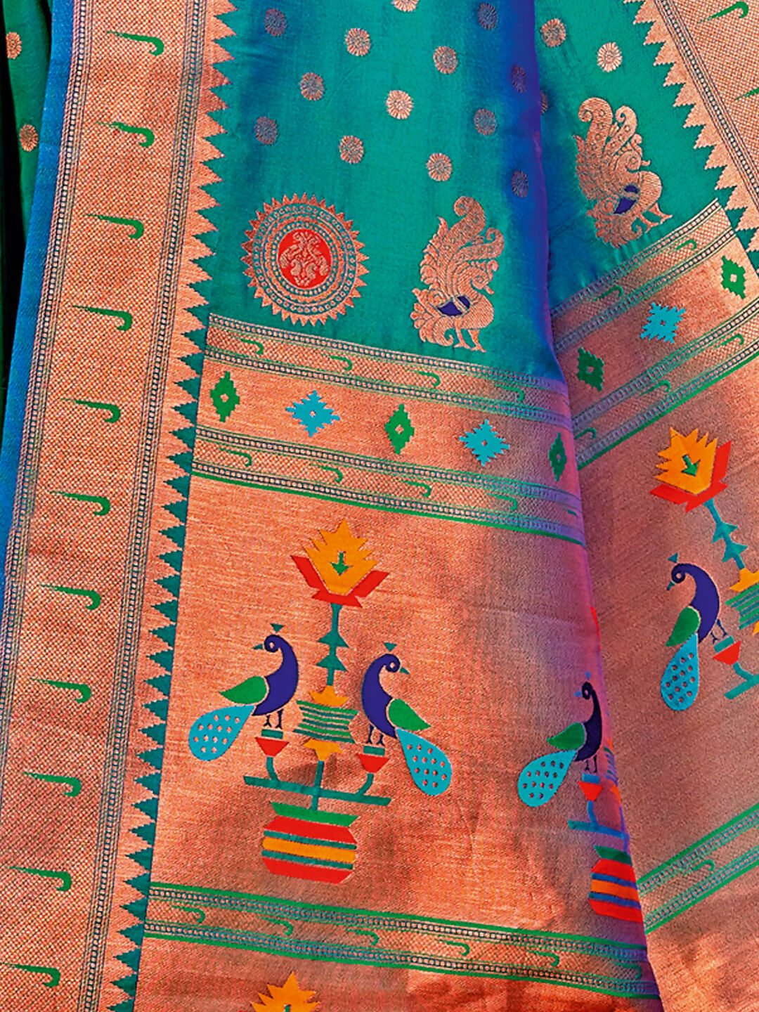 Astita Paithani Silk Sea Green Saree
