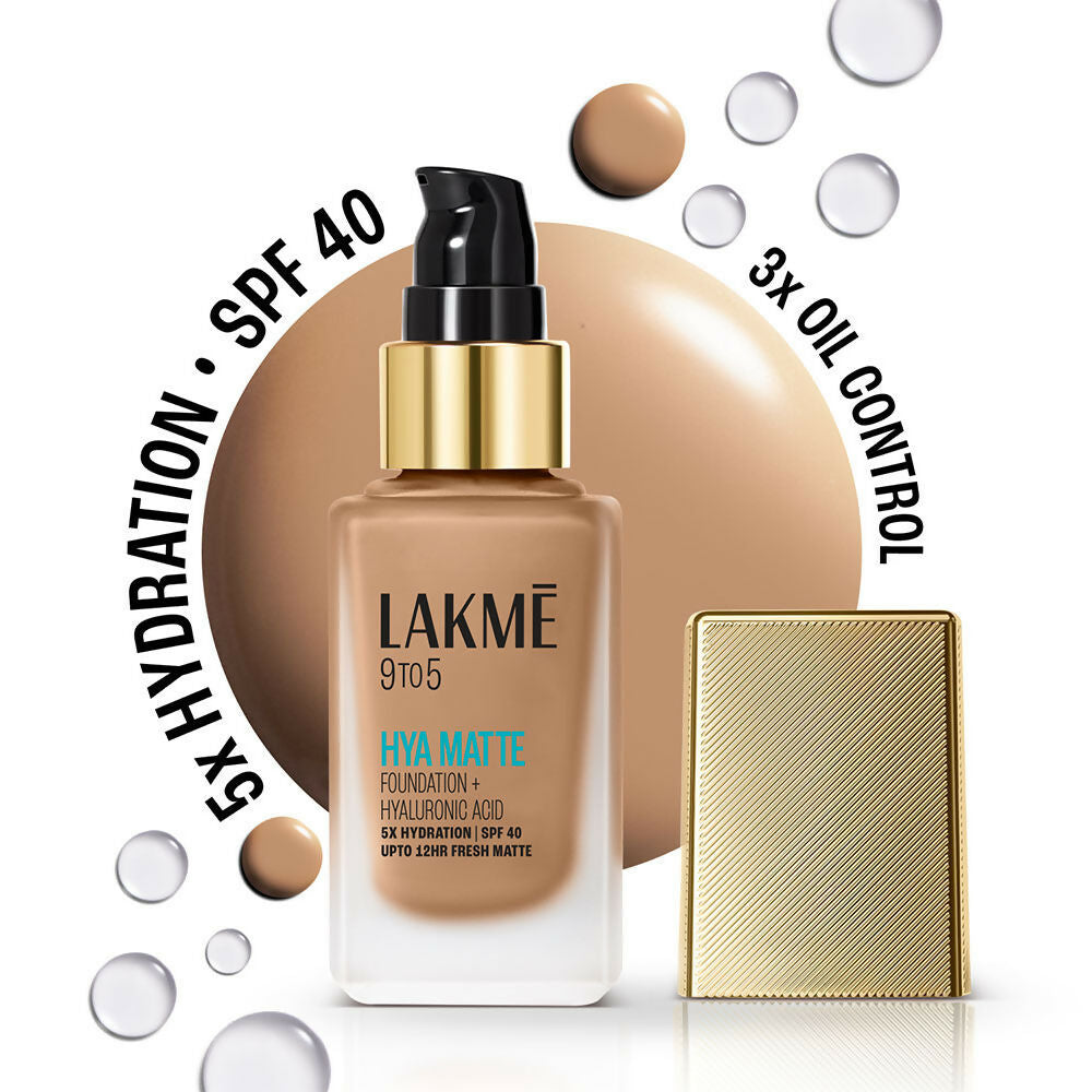 Lakme 9 To 5 Hya Matte Foundation + Hyaluronic Acid - Neutral Almond - Distacart