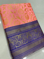 Thumbnail for Vamika Weaving Banarasi Jacquard Pink Kanjivaram Saree - Distacart