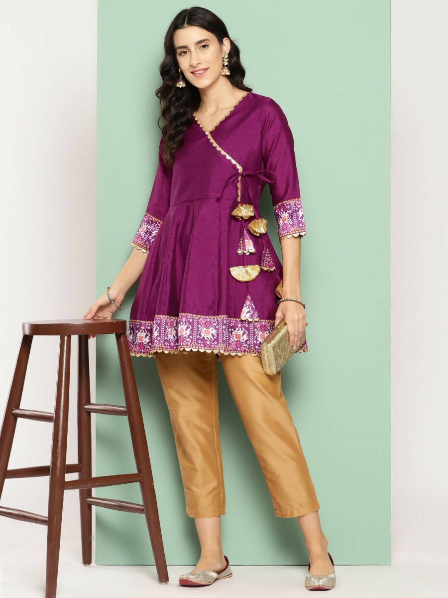 Ahalyaa Women's Traditional wear Tunic - Purple - Distacart