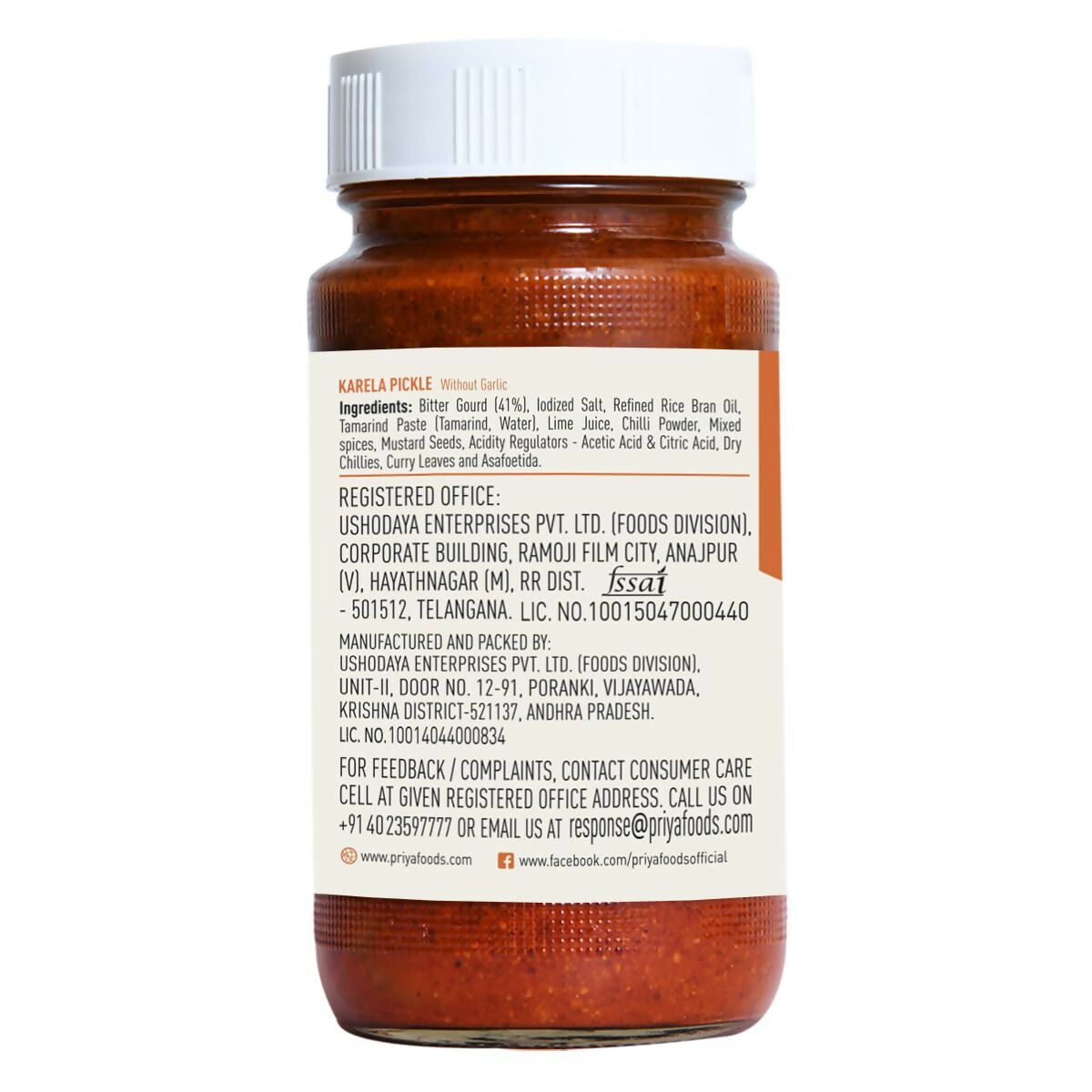 Priya Bittergourd (Karela) Pickle Without Garlic