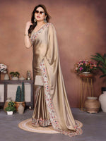 Thumbnail for Teeya Creation New Trendy Party Wear Soft Silk Saree-Brown - Dista