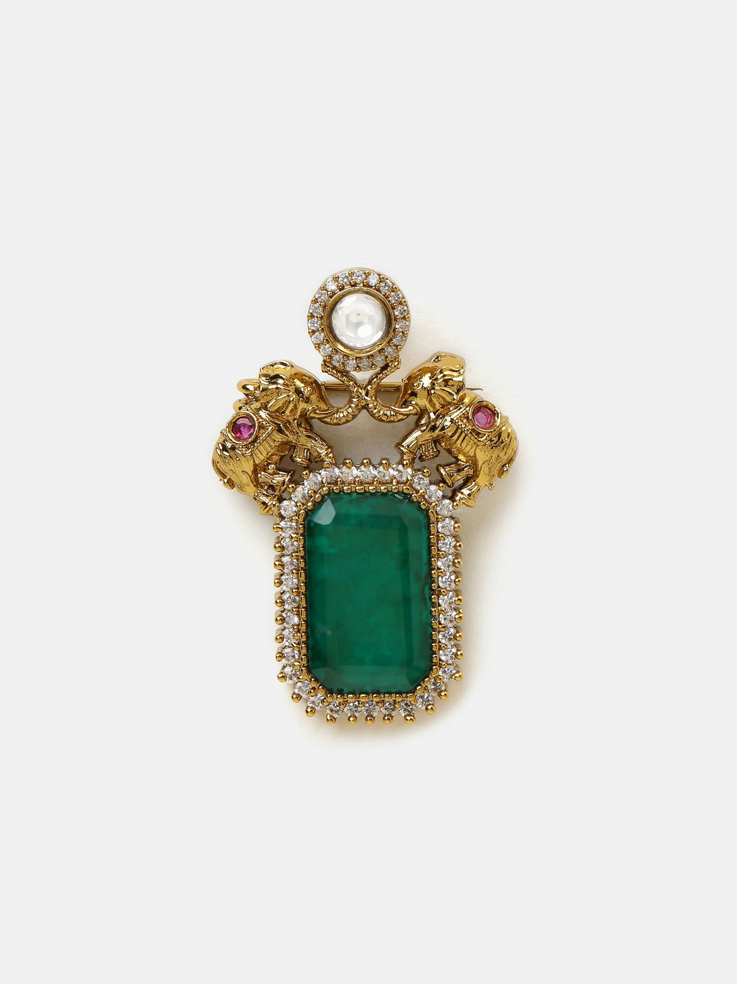 Ruby Raang Regal Green Brooch - Distacart