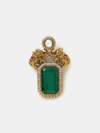 Ruby Raang Regal Green Brooch - Distacart