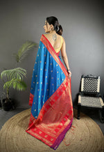 Thumbnail for Joban Fashion Royal Blue Banarasi Soft Silk Woven Butti Saree